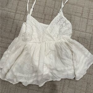 Hollister White Lace Camisole Top